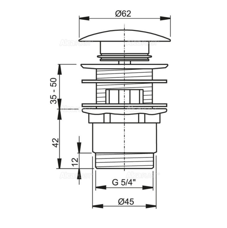 Выпуск 1"1/4 Click-clack с переливом, металл, большая пробка, хром Выпуск 1"1/4 Click-clack с переливом, металл, большая пробка, хром