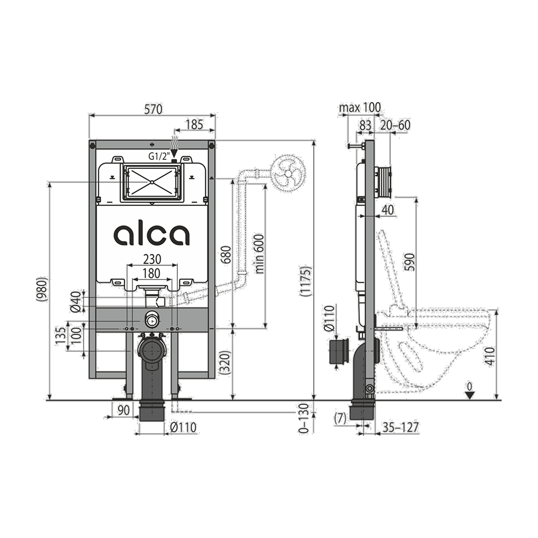 Инсталляционная система Alcaplast Sádromodul Slim Инсталляционная система Alcaplast Sádromodul Slim