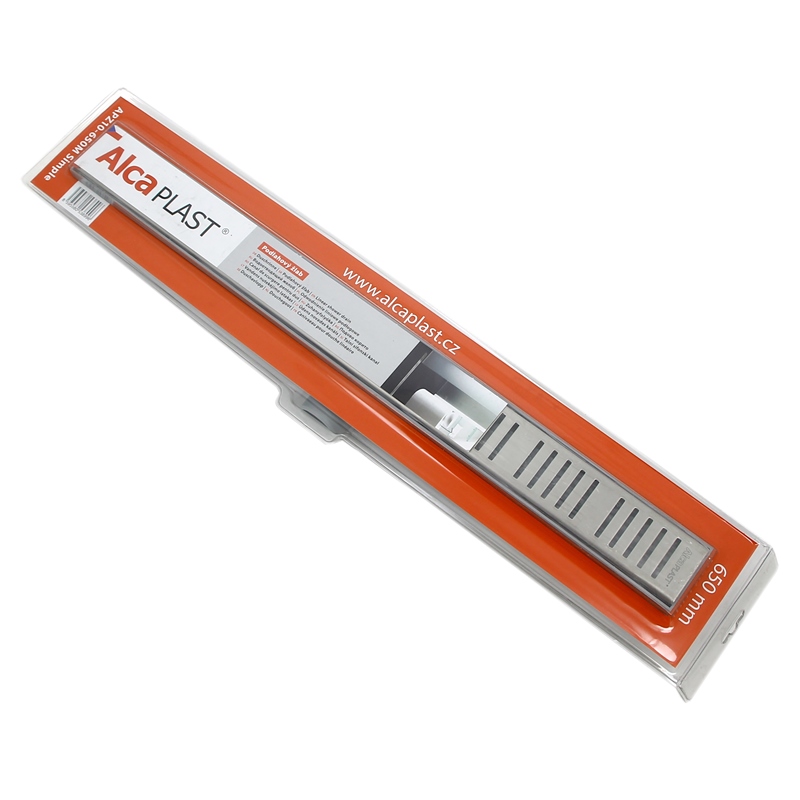 Лоток душевой APZ10 650 мм, с порогами для перф. решетки (с решеткой), нерж.сталь Лоток душевой APZ10 650 мм, с порогами для перф. решетки (с решеткой), нерж.сталь