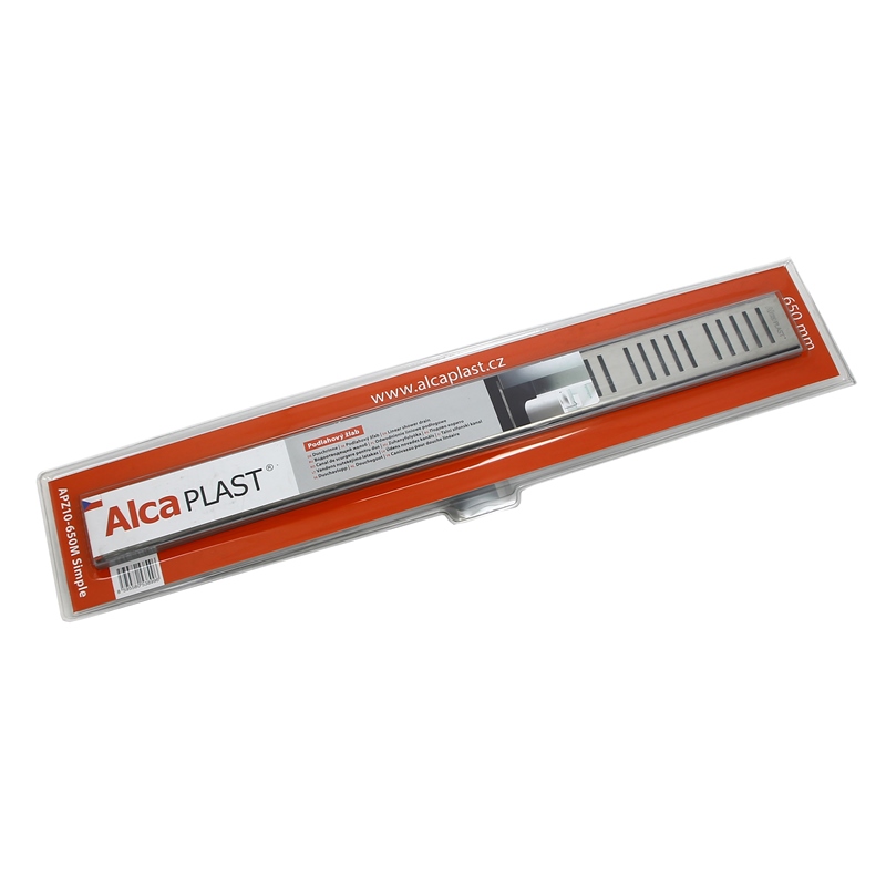 Лоток душевой APZ10 650 мм, с порогами для перф. решетки (с решеткой), нерж.сталь Лоток душевой APZ10 650 мм, с порогами для перф. решетки (с решеткой), нерж.сталь