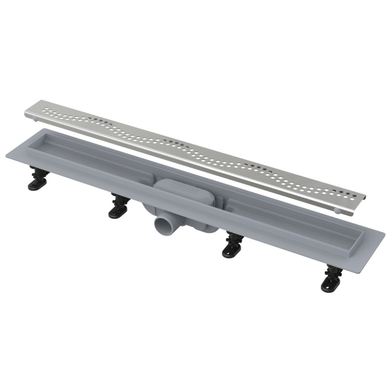 Лоток душевой APZ9 750 мм, с порогами для перф. решетки (с решеткой), нерж.сталь Лоток душевой APZ9 750 мм, с порогами для перф. решетки (с решеткой), нерж.сталь