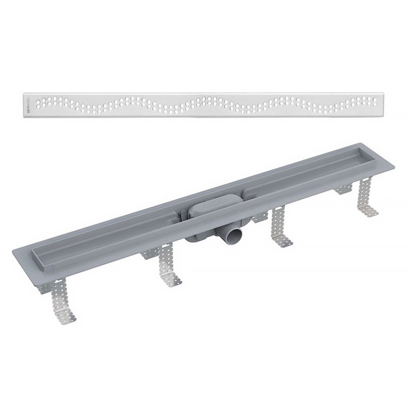 Лоток душевой APZ9 750 мм, с порогами для перф. решетки (с решеткой), нерж.сталь Лоток душевой APZ9 750 мм, с порогами для перф. решетки (с решеткой), нерж.сталь