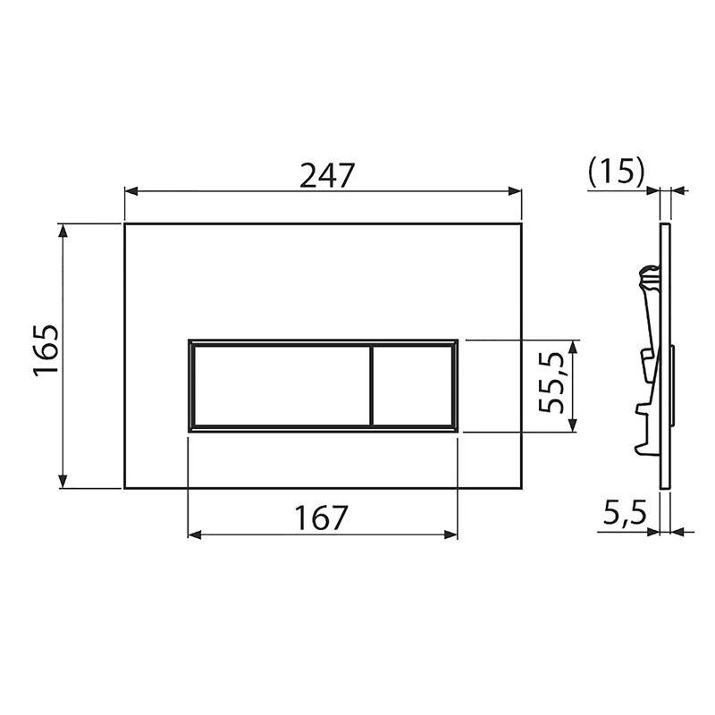 Кнопка смыва M578, пластик, черный матовый Кнопка смыва M578, пластик, черный матовый