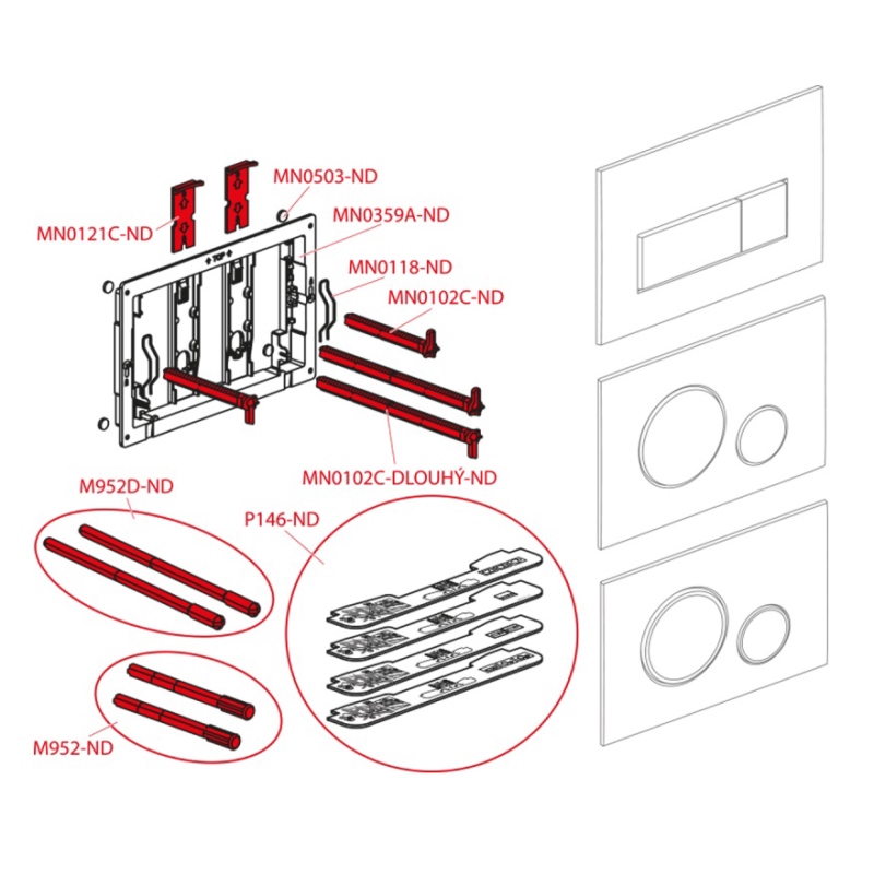 Кнопка смыва M578, пластик, черный матовый Кнопка смыва M578, пластик, черный матовый