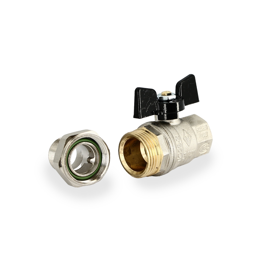 Кран с разъемным соединением НВ 3/4' бабочка OREGON серия 322 полный проход Кран с разъемным соединением НВ 3/4' бабочка OREGON серия 322 полный проход