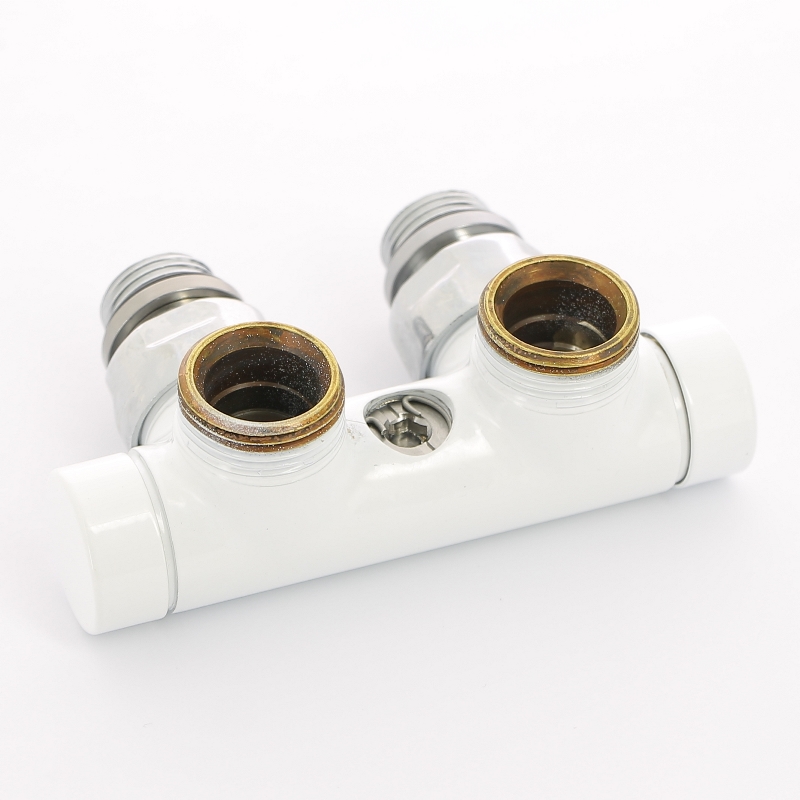 Узел ручной угловой 1/2" х 3/4" ЕК с запорным клапаном цвет белый Узел ручной угловой 1/2" х 3/4" ЕК с запорным клапаном цвет белый