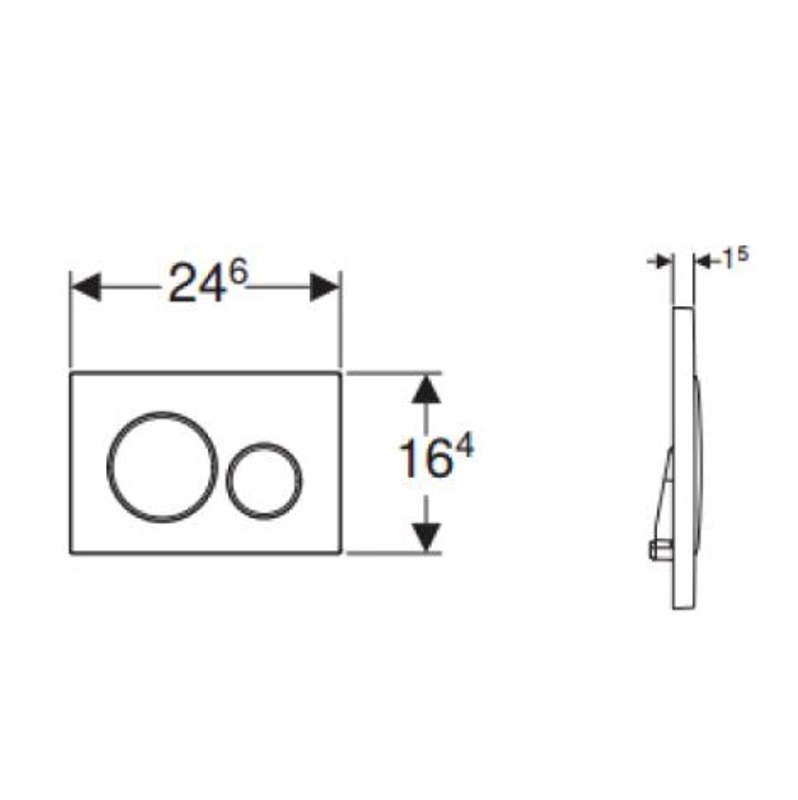 Кнопка смыва Geberit Delta20, матовый хром Кнопка смыва Geberit Delta20, матовый хром