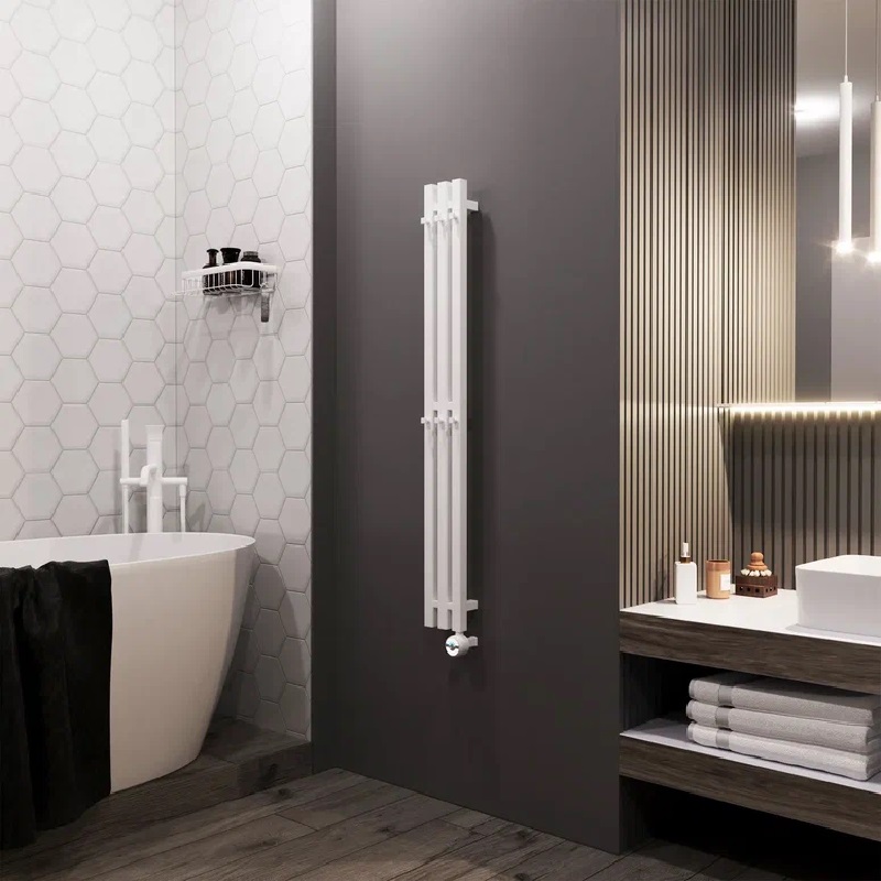 Полотенцесушитель Grota CORSA 130х1200 RAL9016, электрический, без тэна, белый матовый Полотенцесушитель Grota CORSA 130х1200 RAL9016, электрический, без тэна, белый матовый