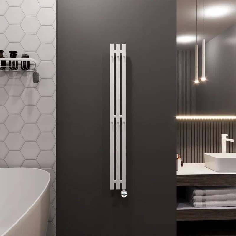 Полотенцесушитель Grota CORSA 130х1200 RAL9016, электрический, без тэна, белый матовый Полотенцесушитель Grota CORSA 130х1200 RAL9016, электрический, без тэна, белый матовый