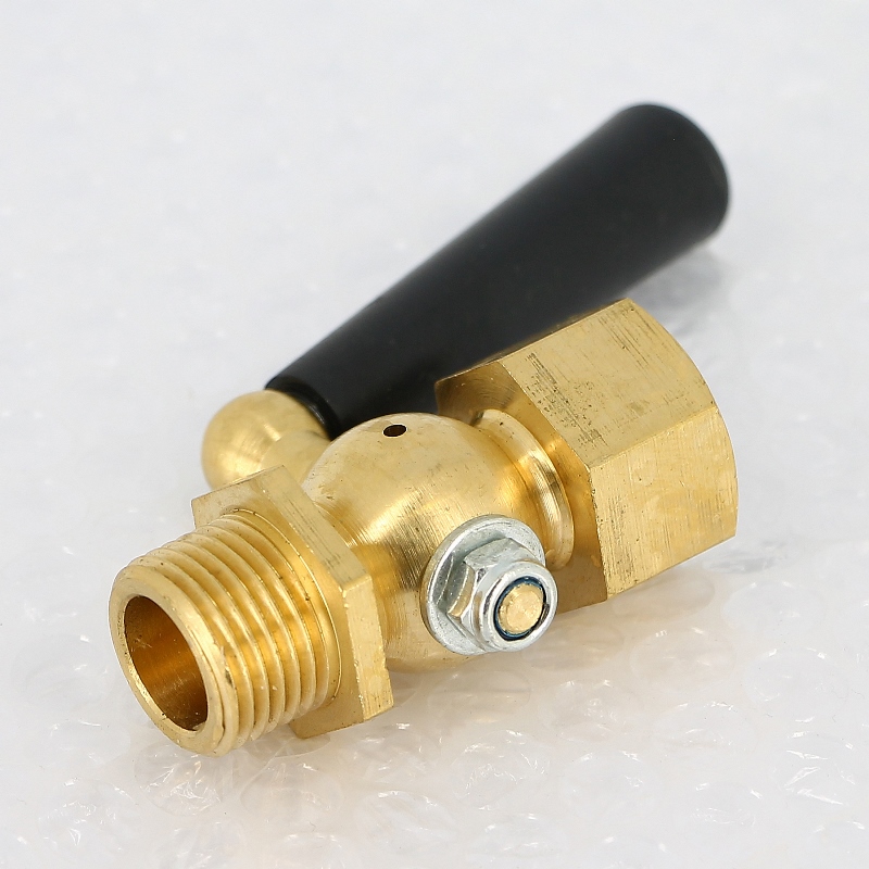 Кран НВ 1/2" для манометра, ручка черная Кран НВ 1/2" для манометра, ручка черная