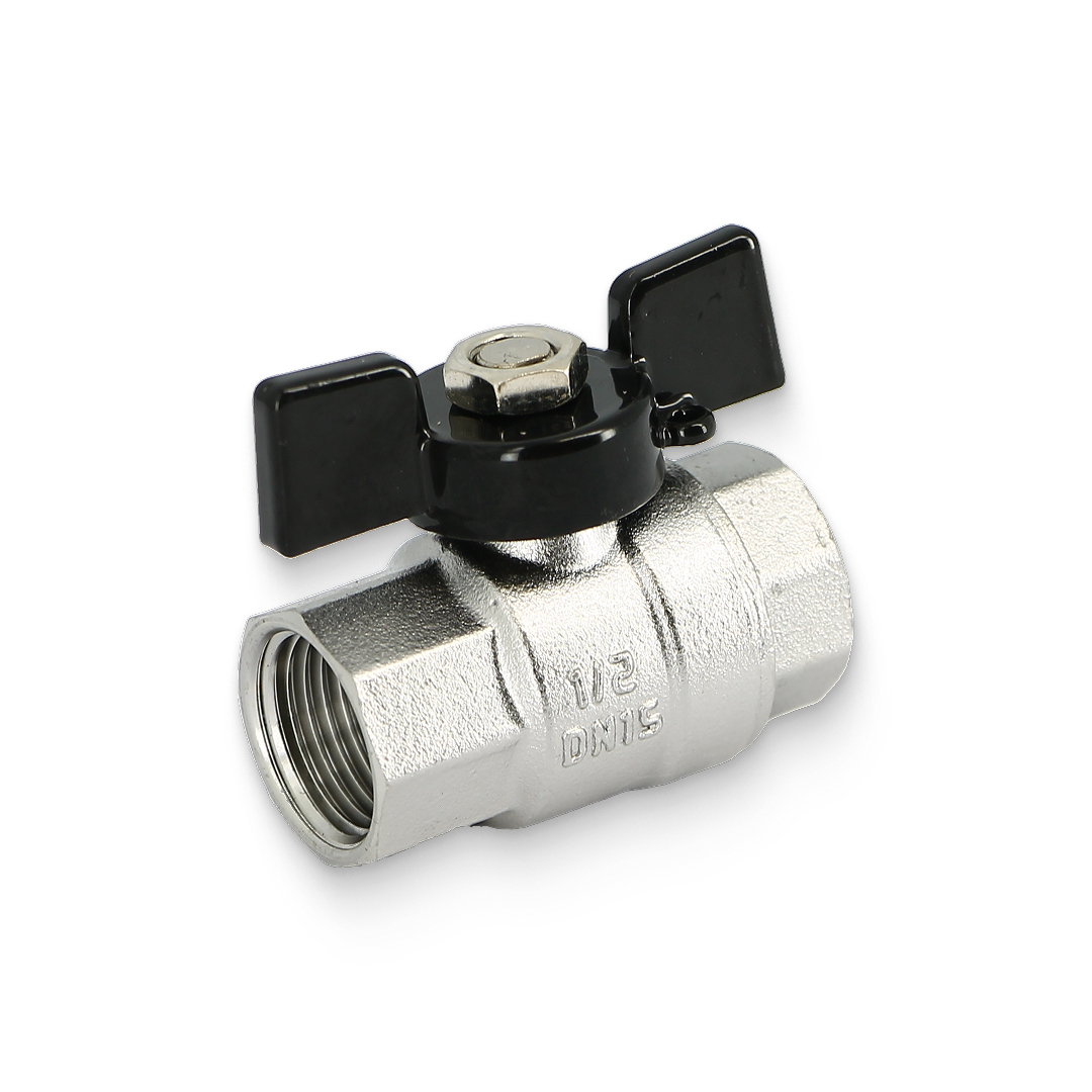 Кран ВВ 1/2" полнопроходной, нержавеющая сталь, бабочка Кран ВВ 1/2" полнопроходной, нержавеющая сталь, бабочка