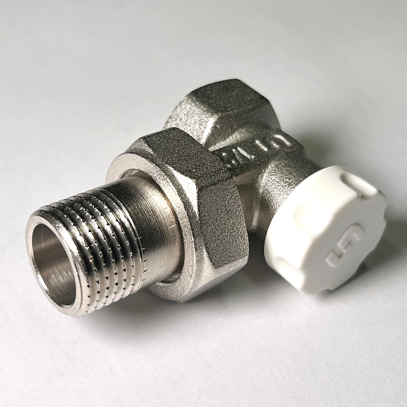 Вентиль обратный угловой НВ 1/2" с разъёмным соединением, никелированный Вентиль обратный угловой НВ 1/2" с разъёмным соединением, никелированный