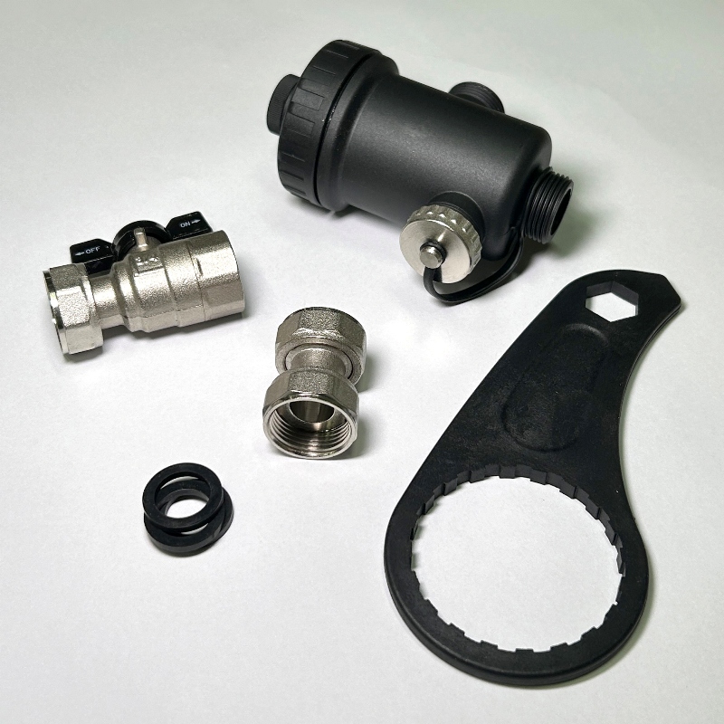 Фильтр-грязеуловитель магнитный 3/4" для котла, пластик чёрный Фильтр-грязеуловитель магнитный 3/4" для котла, пластик чёрный