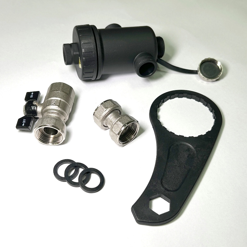 Фильтр-грязеуловитель магнитный 3/4" для котла, пластик чёрный Фильтр-грязеуловитель магнитный 3/4" для котла, пластик чёрный