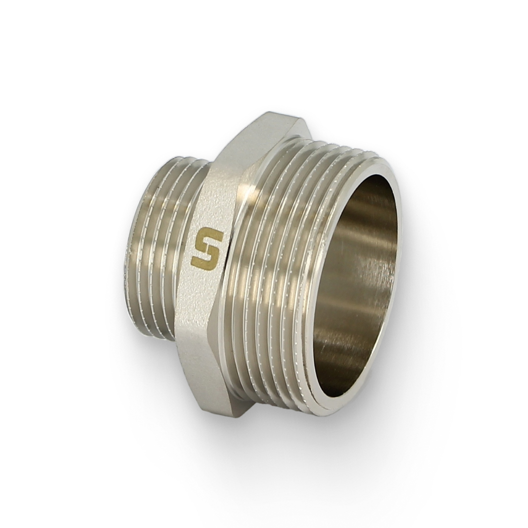 Ниппель 1 1/2" х 1", никелированный Ниппель 1 1/2" х 1", никелированный