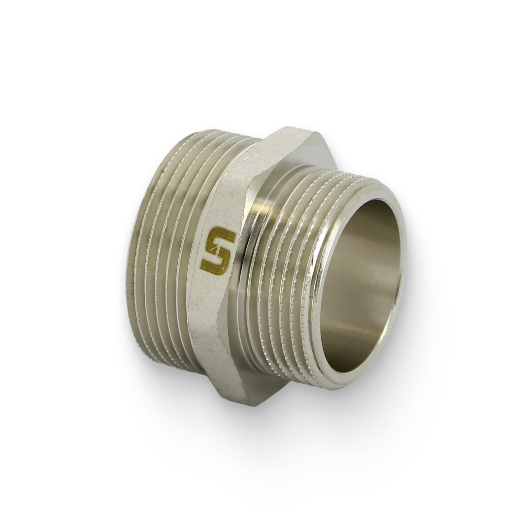 Ниппель 1 1/2" х 1 1/4", никелированный Ниппель 1 1/2" х 1 1/4", никелированный