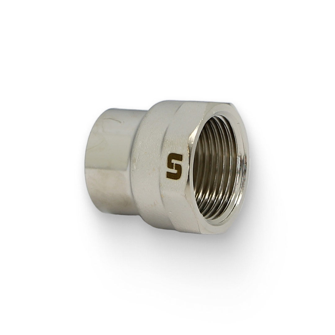 Муфта переходная 3/4" х 1/2", никелированная Муфта переходная 3/4" х 1/2", никелированная