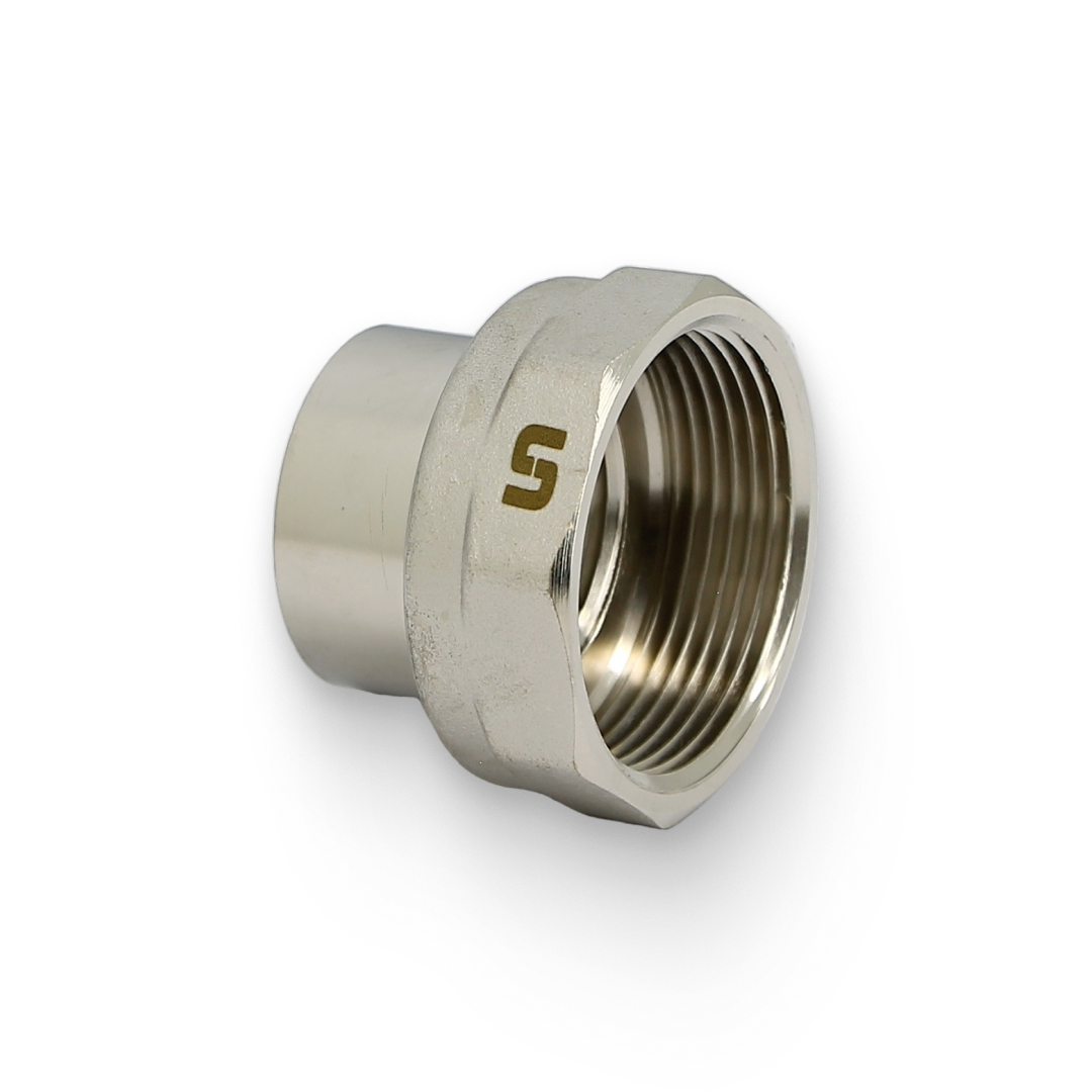 Муфта переходная 1 1/2" х 1", никелированная Муфта переходная 1 1/2" х 1", никелированная