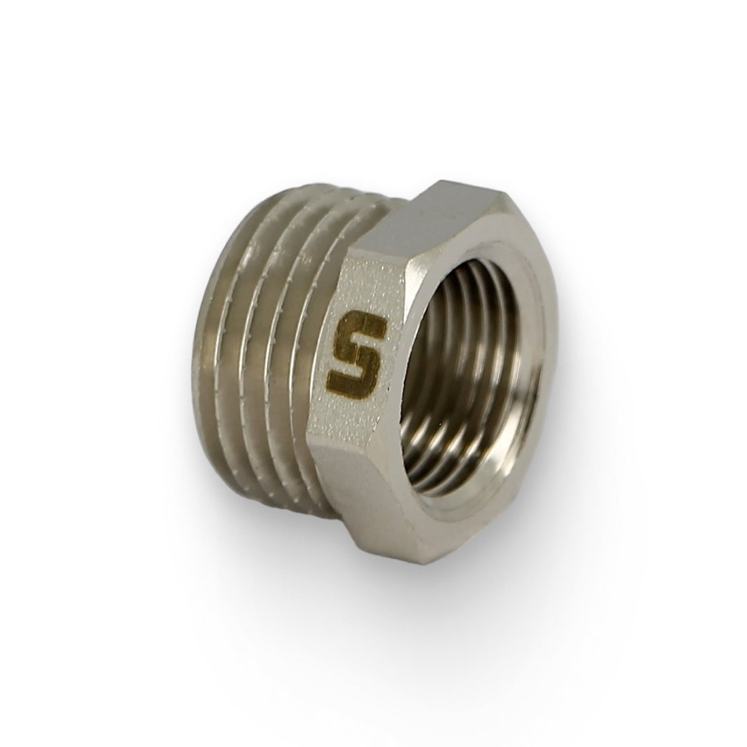 Футорка НВ 1/2" х 3/8", никелированная Футорка НВ 1/2" х 3/8", никелированная