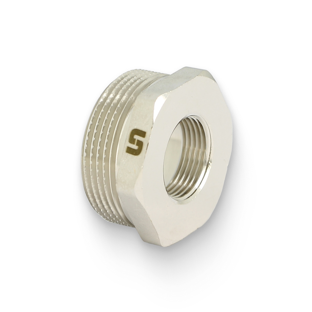 Футорка НВ 1 1/2" x 3/4", никелированная Футорка НВ 1 1/2" x 3/4", никелированная