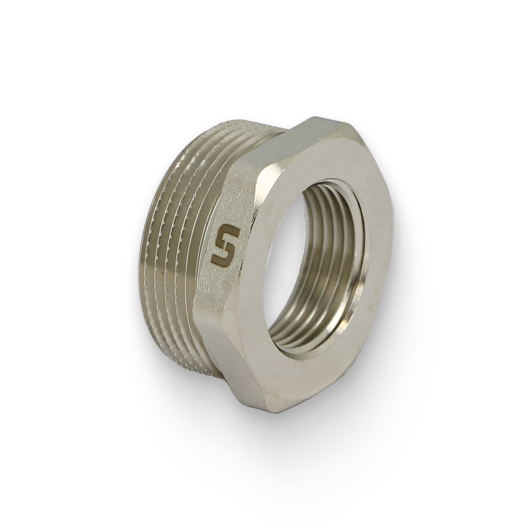 Футорка НВ 1 1/2" х 1", никелированная Футорка НВ 1 1/2" х 1", никелированная
