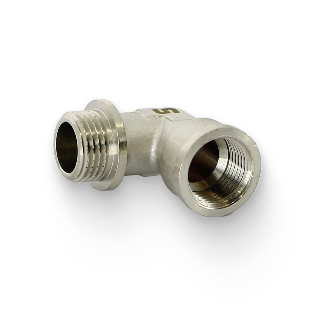 Угол НВ 1/2" с упором, никелированный Угол НВ 1/2" с упором, никелированный