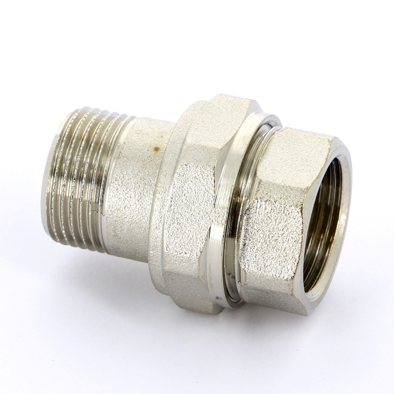 Разъемное соединение прямое НВ 3/4" с прокладкой O-RING, никелированная латунь Разъемное соединение прямое НВ 3/4" с прокладкой O-RING, никелированная латунь