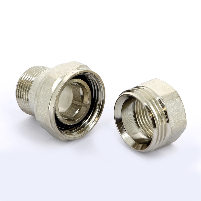 Разъемное соединение прямое НВ 3/4" с прокладкой O-RING, никелированная латунь Разъемное соединение прямое НВ 3/4" с прокладкой O-RING, никелированная латунь