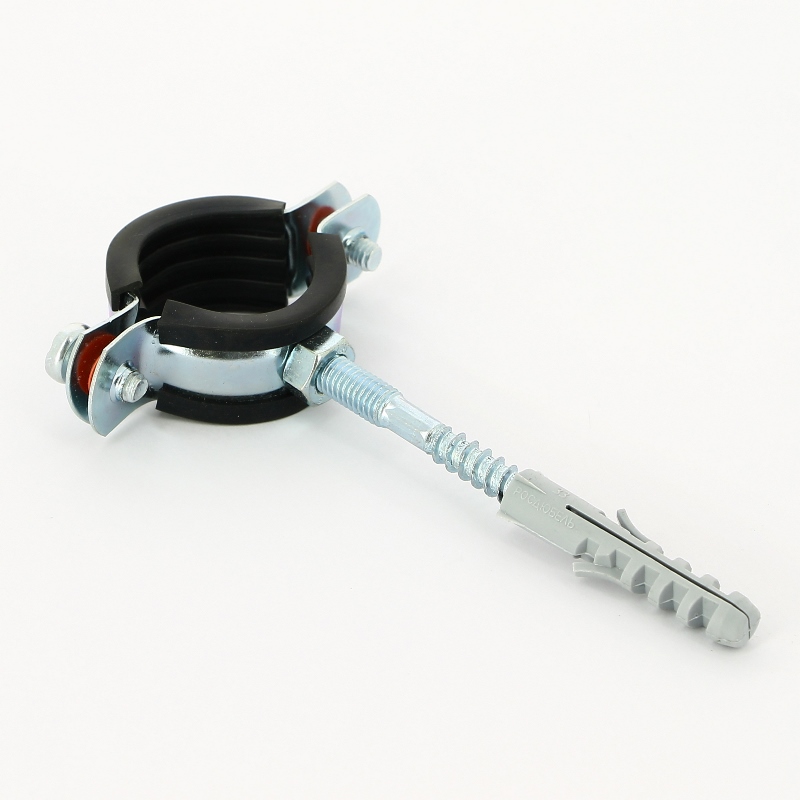 Хомут 1" (32-37 мм) с резиновым уплотнителем, шпилькой и дюбелем Хомут 1" (32-37 мм) с резиновым уплотнителем, шпилькой и дюбелем