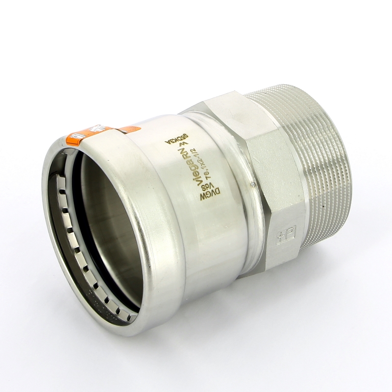 Муфта пресс-Н 76х2'1/2 нерж.сталь Sanpress Inox XL SC-Contur со стопорным кольцом Муфта пресс-Н 76х2'1/2 нерж.сталь Sanpress Inox XL SC-Contur со стопорным кольцом
