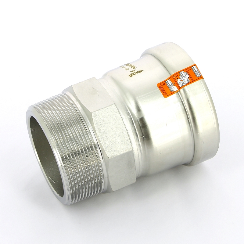 Муфта пресс-Н 76х2'1/2 нерж.сталь Sanpress Inox XL SC-Contur со стопорным кольцом Муфта пресс-Н 76х2'1/2 нерж.сталь Sanpress Inox XL SC-Contur со стопорным кольцом