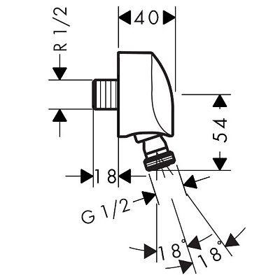 Шланговое подсоединение HansGrohe HG FixFit E с клапаном обратного тока и шарнирным соединением хром