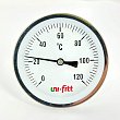 Термометр Uni-Fitt погружной аксиальный 120 C диаметр 80 мм гильза 50 мм 1/2"H