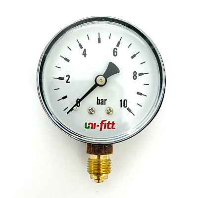 Манометр радиальный Uni-Fitt 10 бар диаметр 63 мм 1/4"Н
